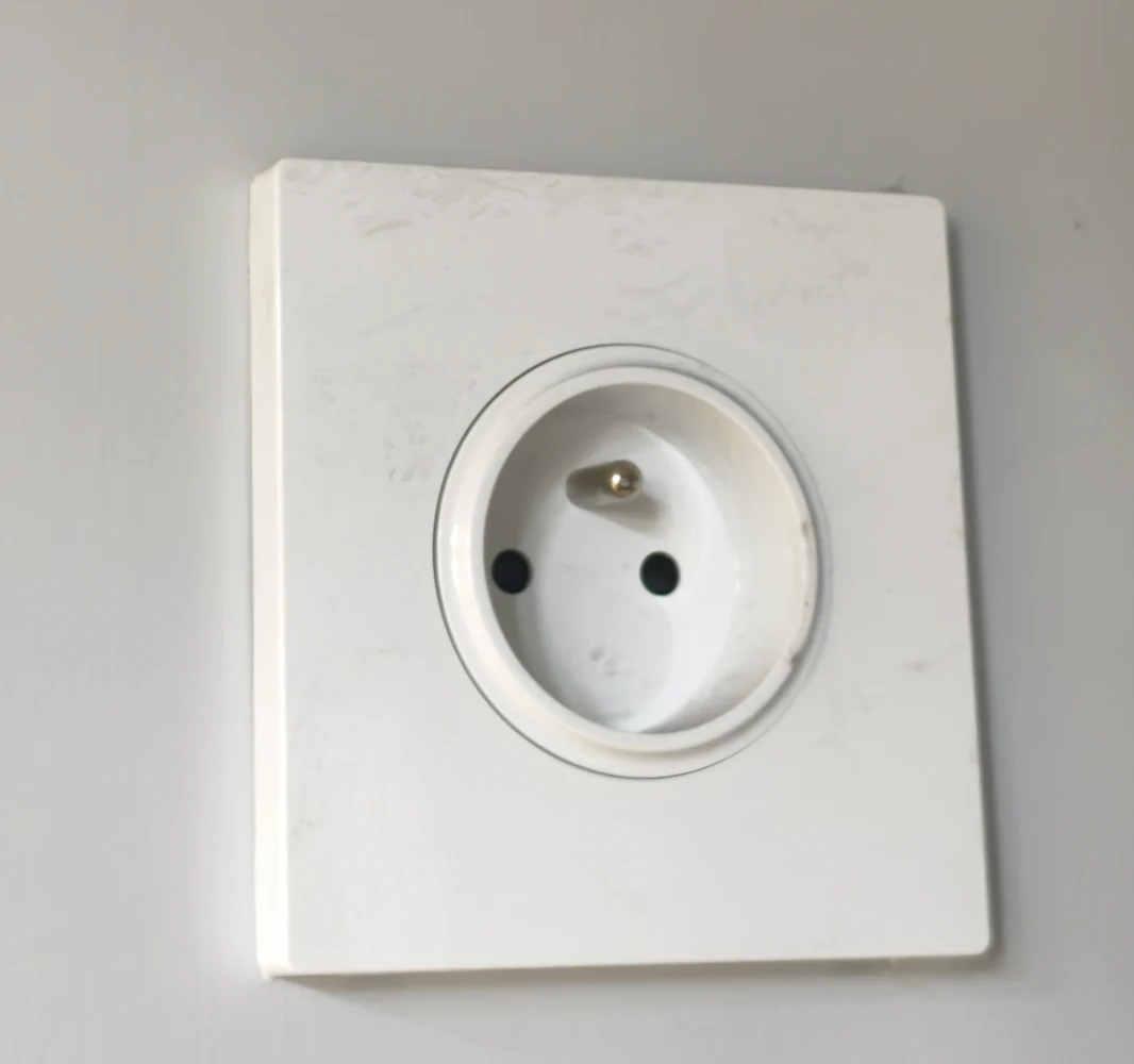 Electrical outlet sample on a wall panel