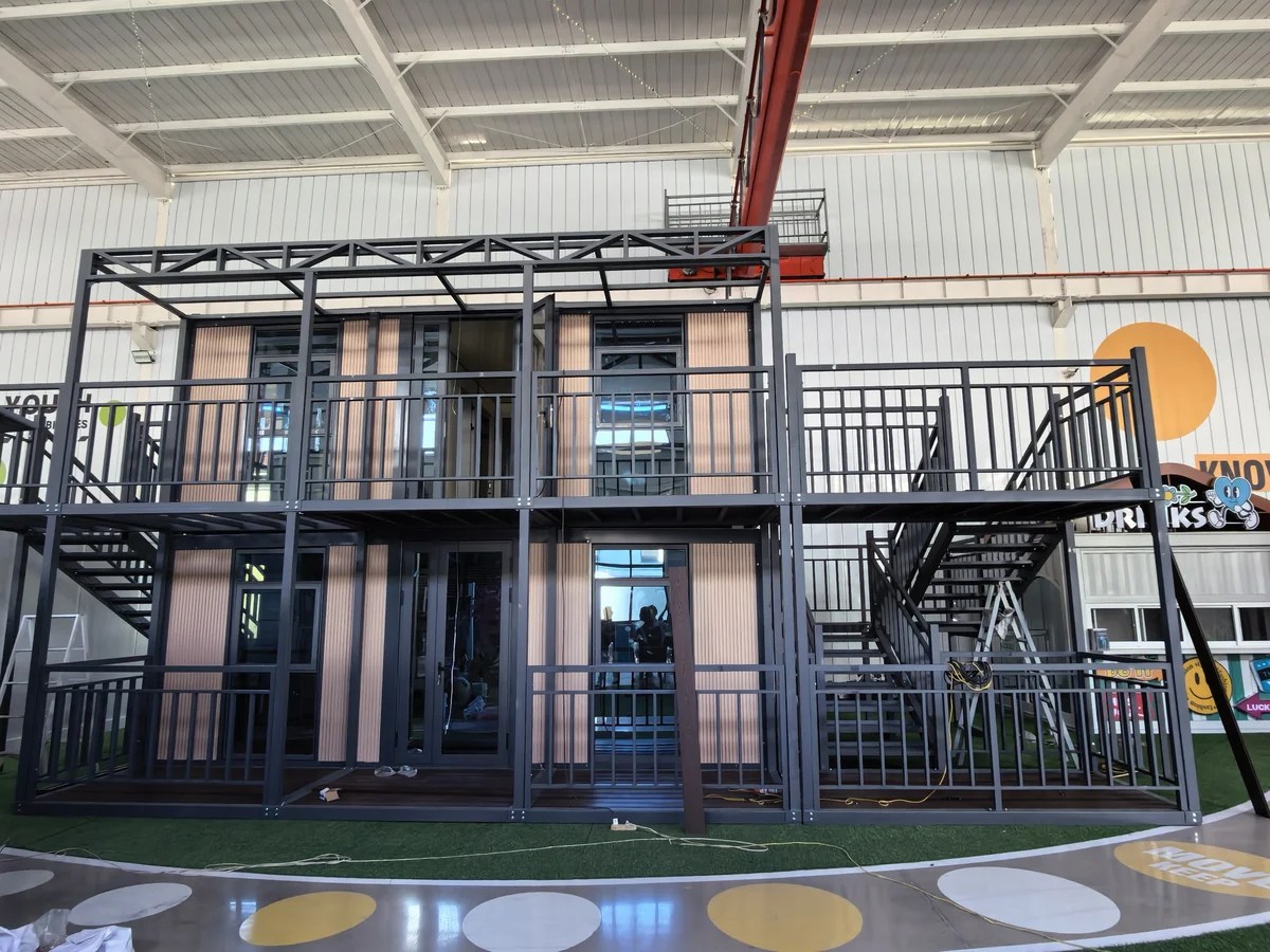 Two storey modular building configuration at the showroom